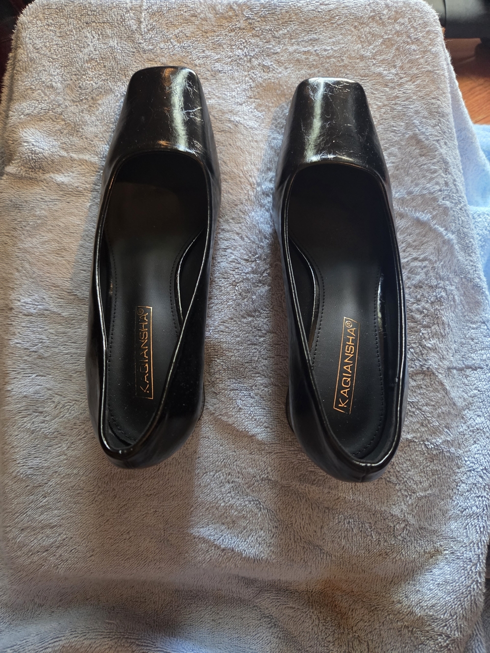 Black Square-Toe Women's Flats